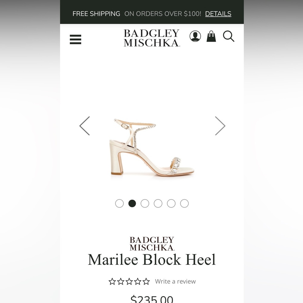 NWT Badgley Mischka Ivory Marilee Block Heels